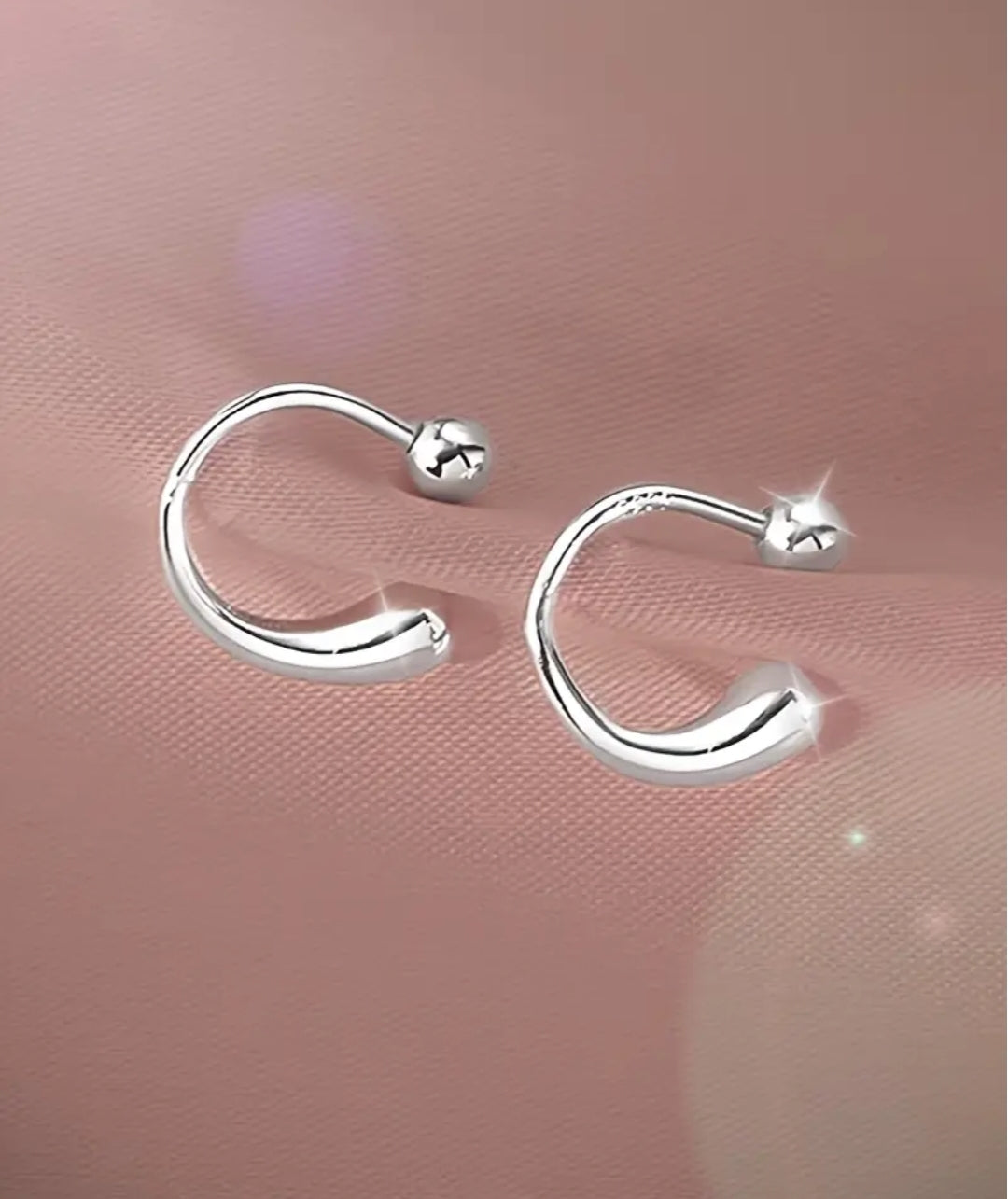 Sterling Silver Fancy Hoop Earrings