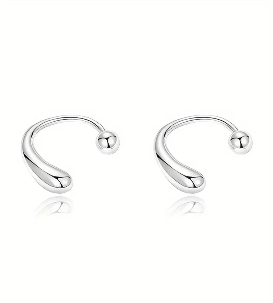 Sterling Silver Fancy Hoop Earrings