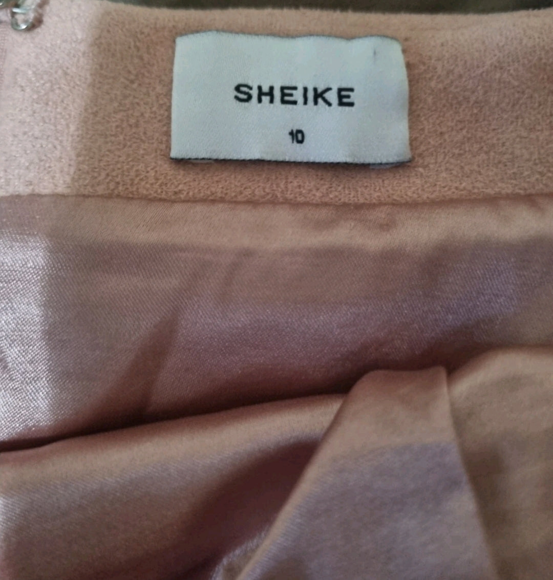 Sheike Tie Front Faux Suede Skirt