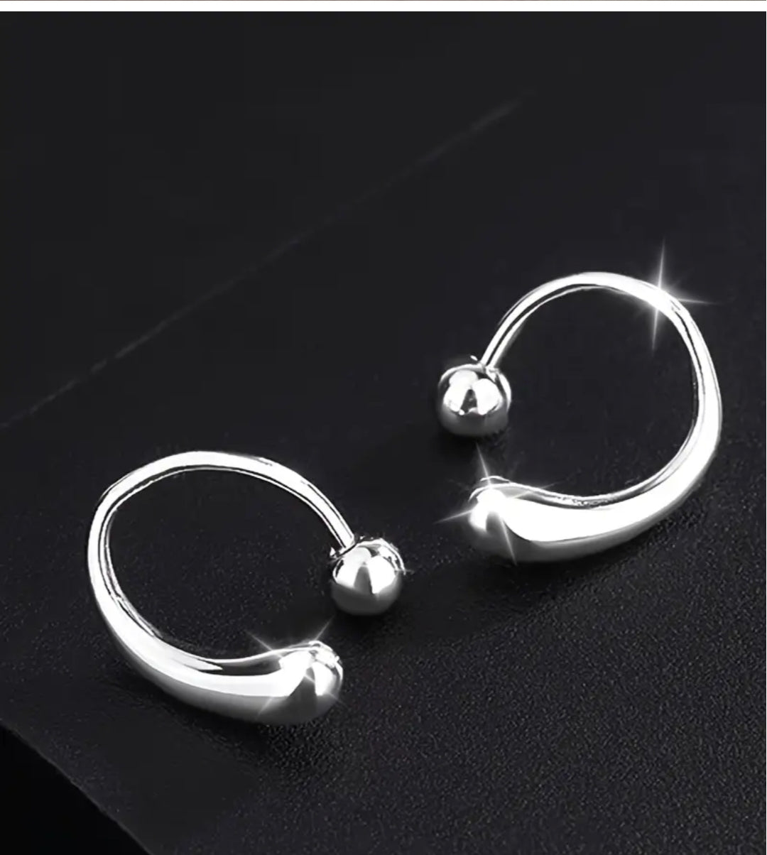 Sterling Silver Fancy Hoop Earrings