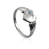 Single Heart Signet Ring with Cubic Zirconia - Sheer Envy