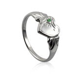 Single Heart Signet Ring with Cubic Zirconia - Sheer Envy
