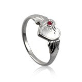 Single Heart Signet Ring with Cubic Zirconia - Sheer Envy
