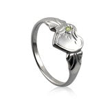 Single Heart Signet Ring with Cubic Zirconia - Sheer Envy