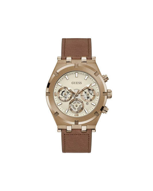 Guess Men's Brown Leather Watch - One Size