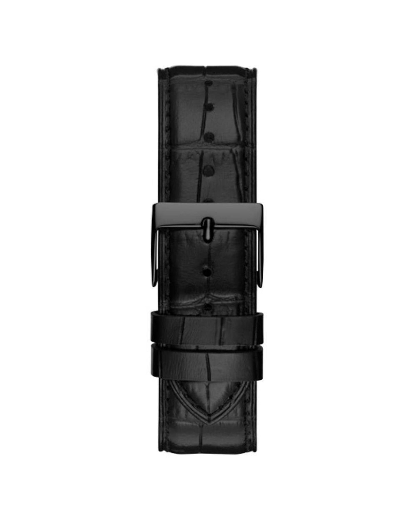 Guess Men's Black Leather Watch - One Size