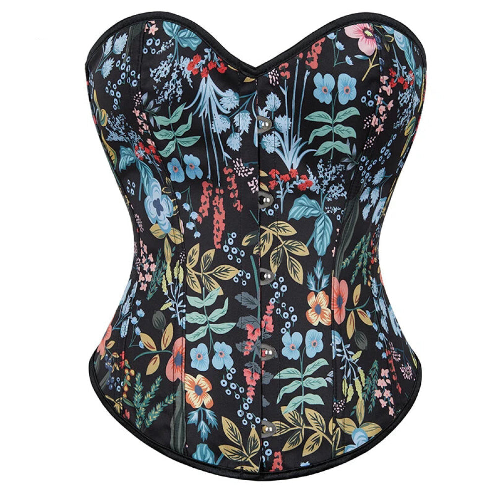 Strapless & Backless Corset Top Front 5 Busk Closure Lace Up Boned