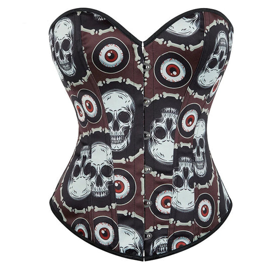 Skull Print Gothic Corset