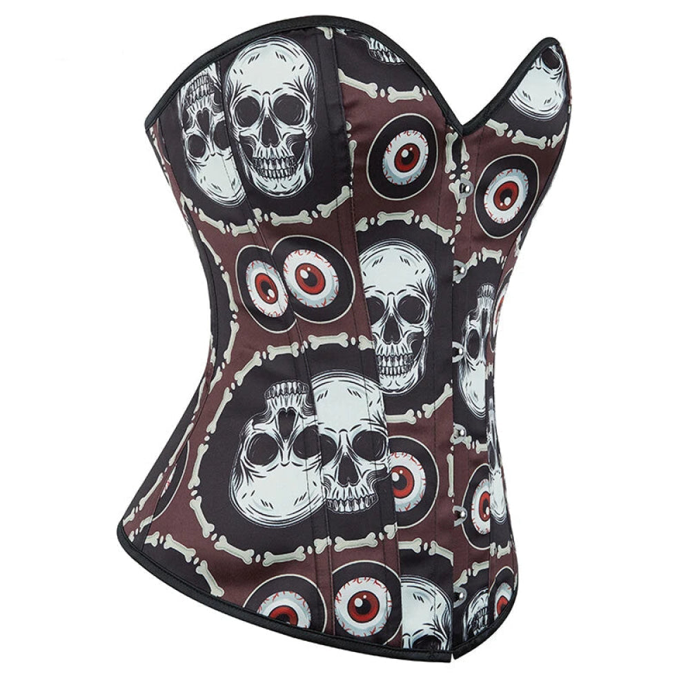 Skull Print Gothic Corset