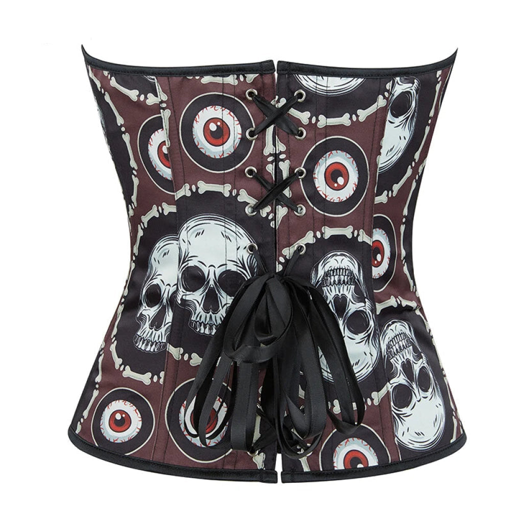 Skull Print Gothic Corset
