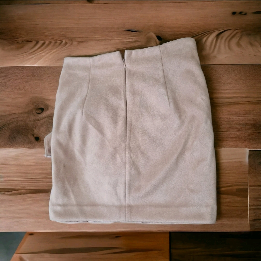 Sheike Tie Front Faux Suede Skirt
