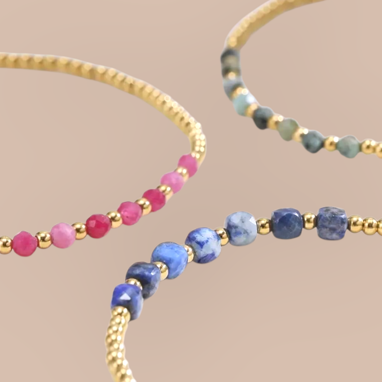 Stainless Steel Gemstone Bracelet Adjustable