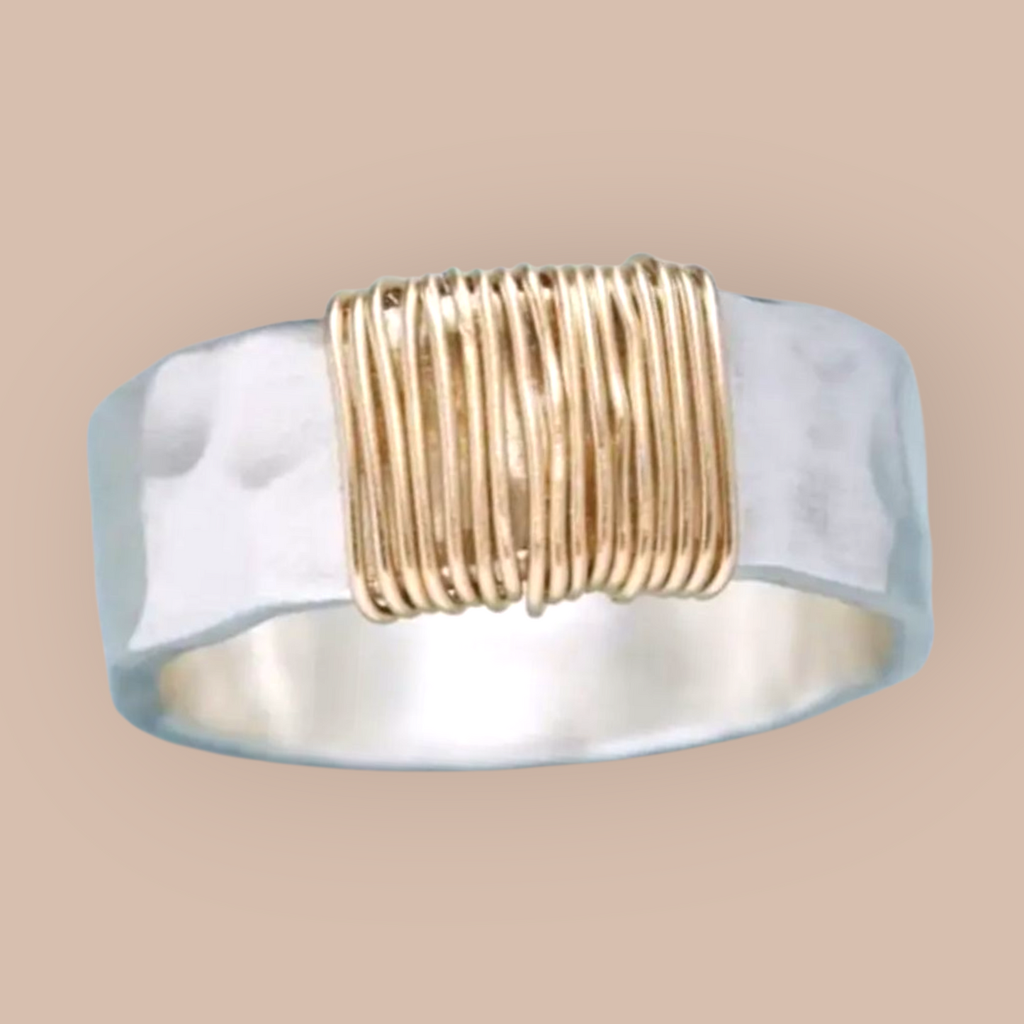 Wire Wrapped Hammered Sterling Silver Ring