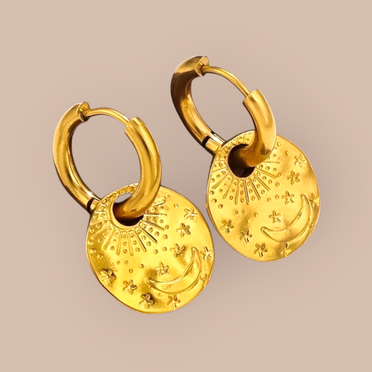 Celestial Stainless Steel Hoop Earrings
