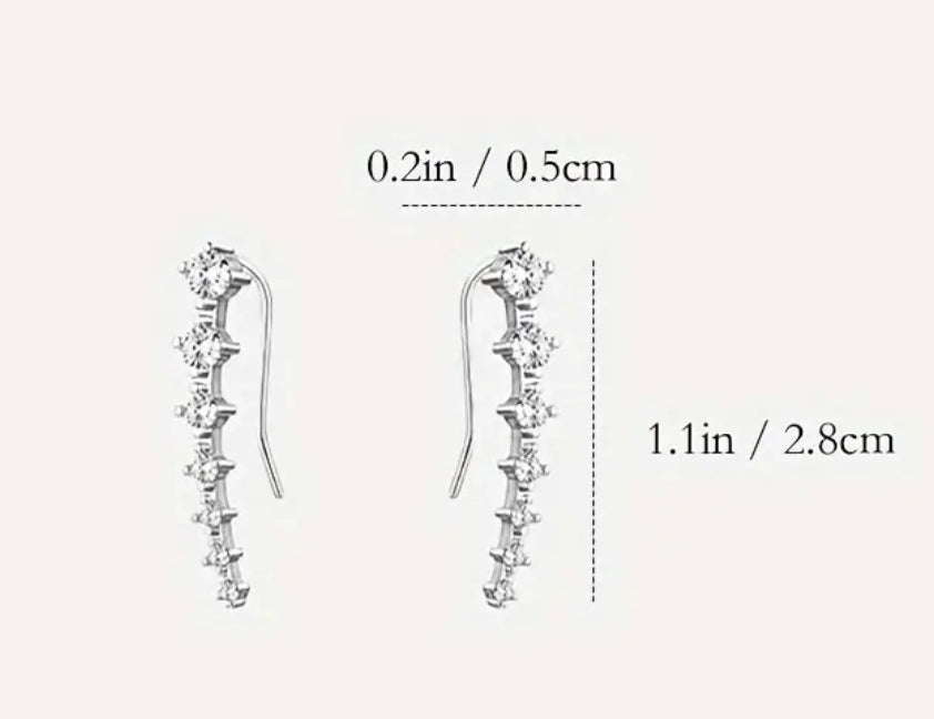 Celeste Sterling Silver Climber Earrings