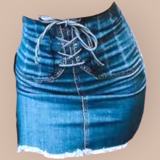 Bardot x REVOLVE Corset Denim Skirt