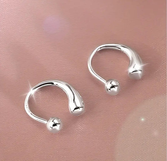 Sterling Silver Fancy Hoop Earrings