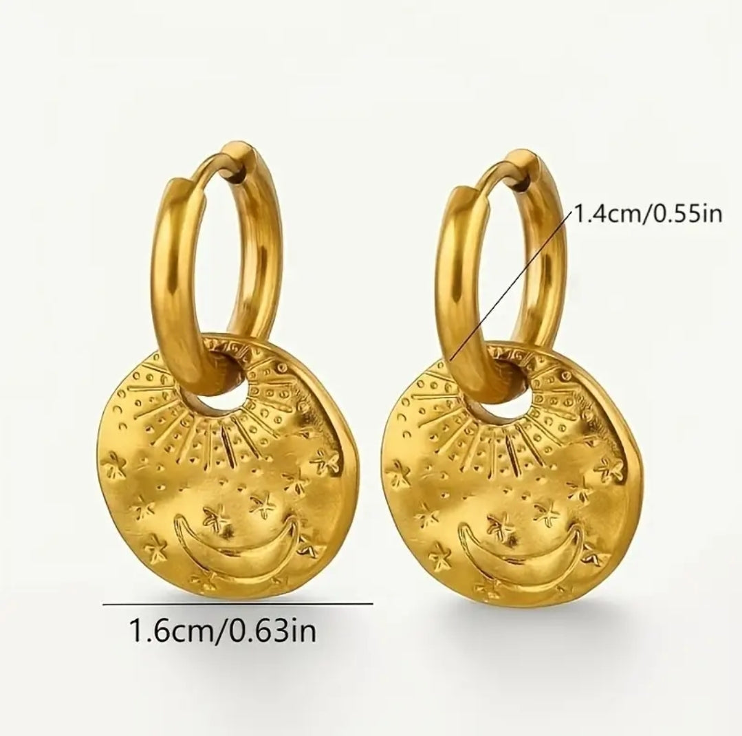 Celestial Stainless Steel Hoop Earrings