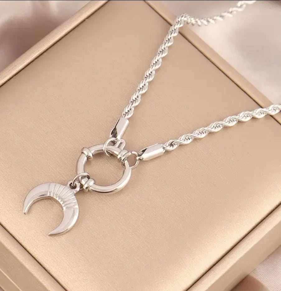 Starlit Journey Stainless Steel Toggle Necklace