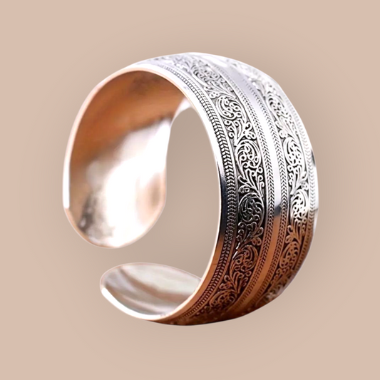 Stainless Steel Boho Wide Cuff Bangle