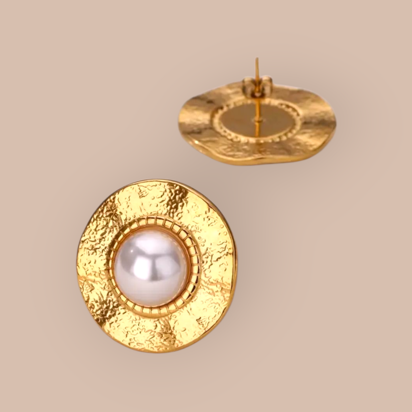 Inner Compass Stainless Steel Pearl Earrings