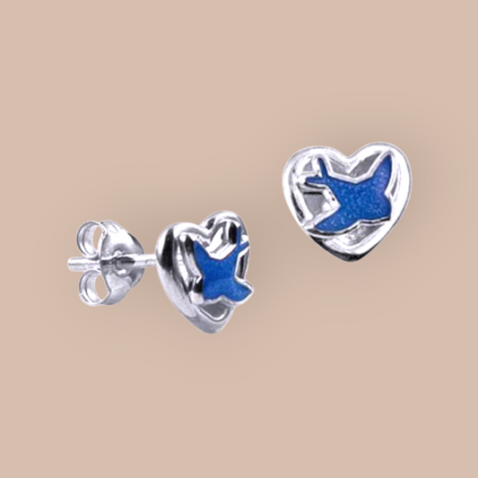 Sterling Silver Bluebird Studs