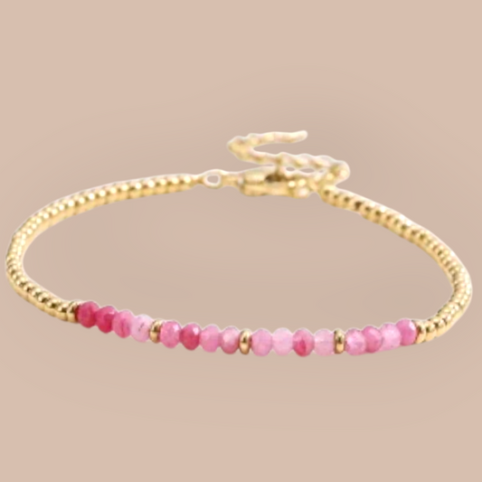 Stainless Steel Gemstone Bracelet Adjustable