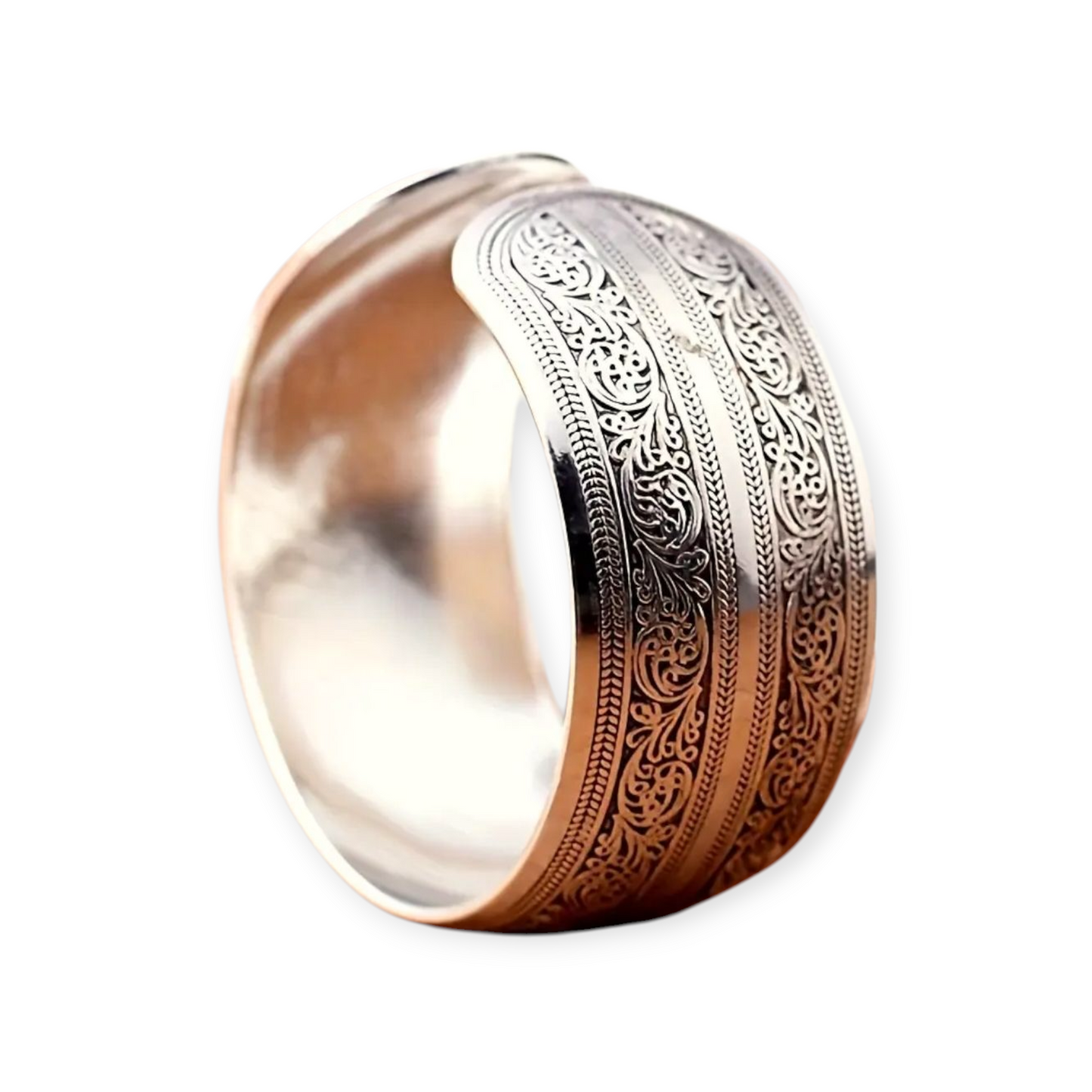 Stainless Steel Boho Wide Cuff Bangle