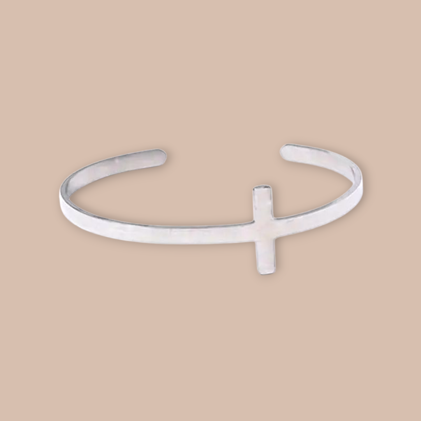 Stainless Steel Cross Cuff Bangle