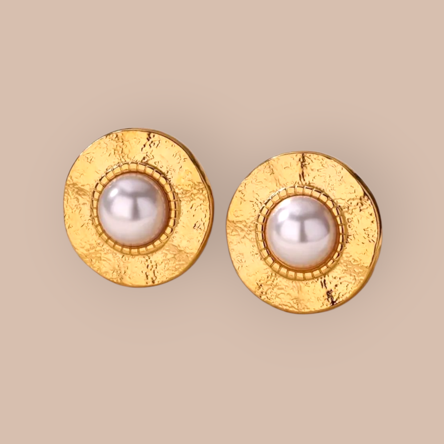 Inner Compass Stainless Steel Pearl Earrings