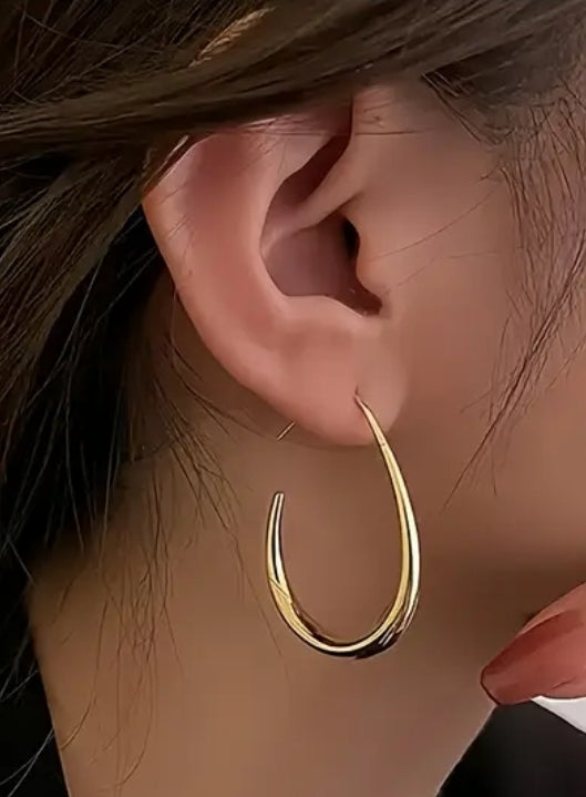 Fancy Open Hoop Stainless Steel Earrings
