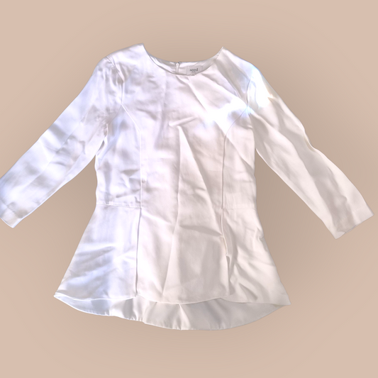 Seed Heritage White Zip Back Blouse sz 10