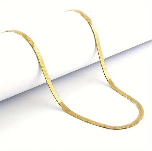 Stainless Steel Gold 60cm Flat Snake Chain