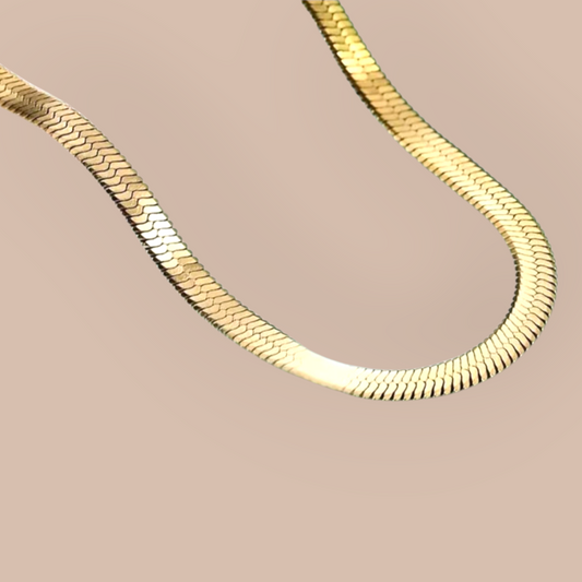 Stainless Steel Gold 60cm Flat Snake Chain
