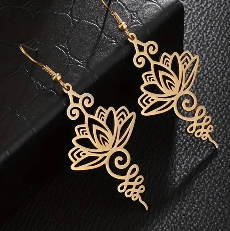 Lotus Drop Earrings