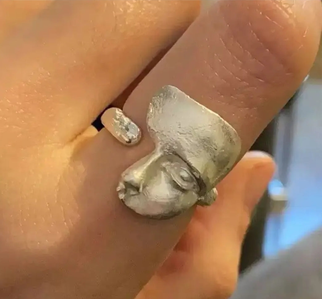 Face Adjustable Sterling Silver Ring