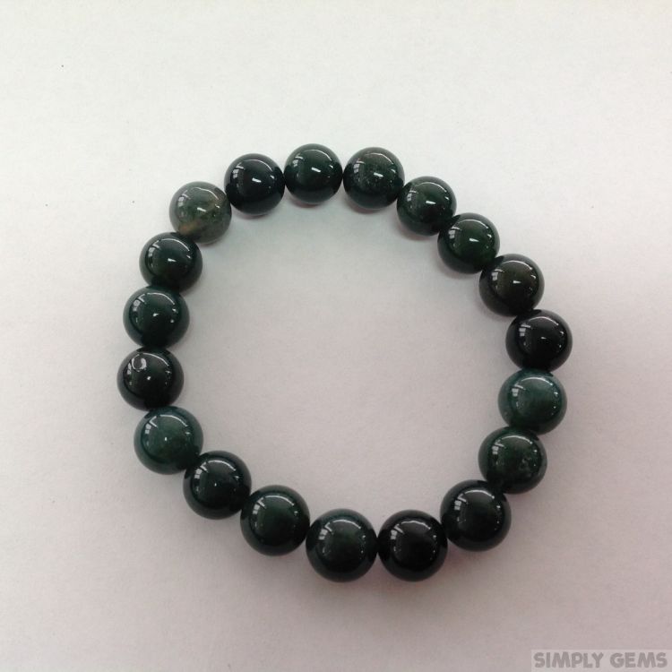 Moss Agate Beads Bracelet - 8mm