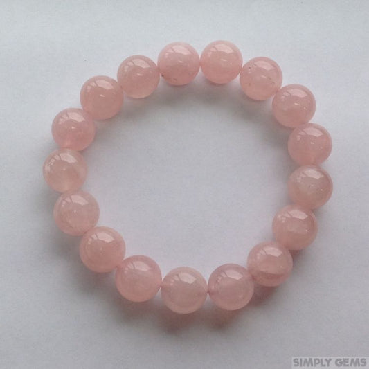 Rose Quartz Beads Bracelet - 12mm